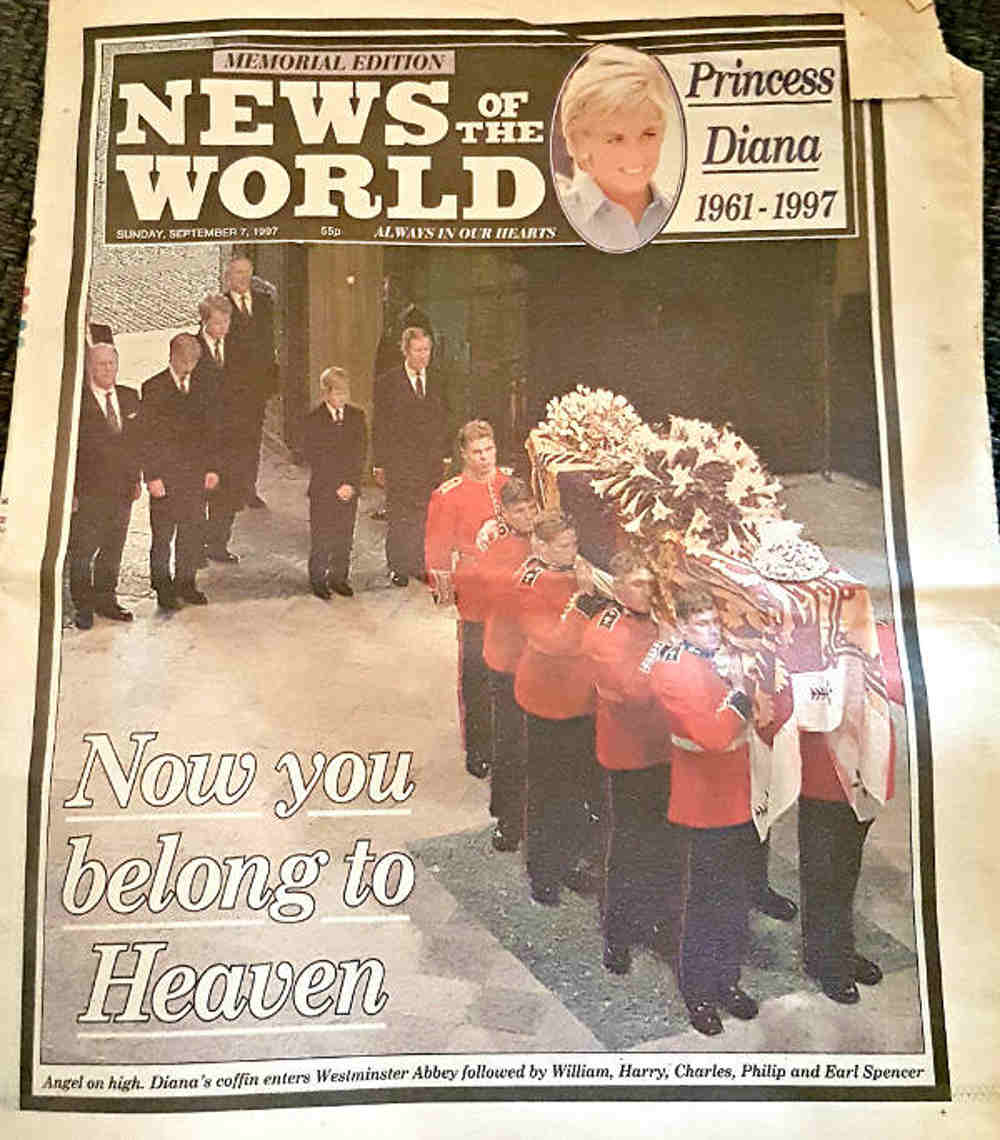 Princess Diana funeral newspaper